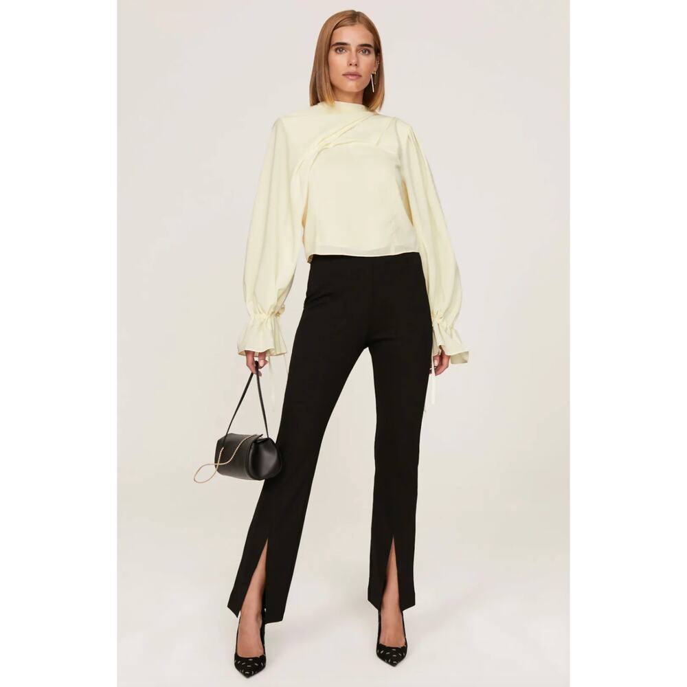 Osman Yousefzada Draped Tie Sleeve Blouse V-Neck Top Sz 12